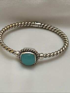 BRIGHTON Turquoise and silver Hinged Bracelet